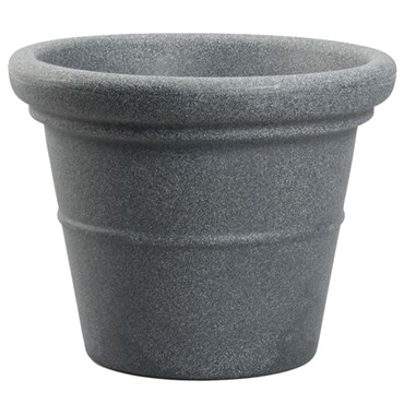 HC 30" Terrazzo Round Planter w/ Heavy Rim Black Granite Akro Mils