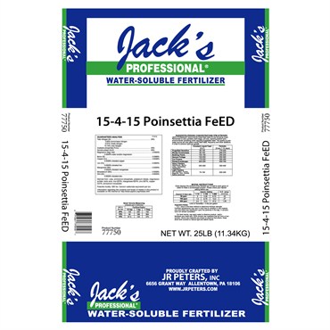 Jacks Prof Poinsettia FeED + CaMg 15-4-15 25Lb (80/Pl)