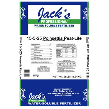 Jacks Prof Poinsettia Peat Lite 15-5-25 25lb (80/PL) (40 Bag Minimum)