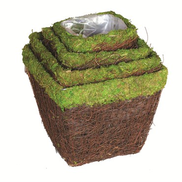SuperMoss 4pc Set Ventura Square Moss Deco Baskets