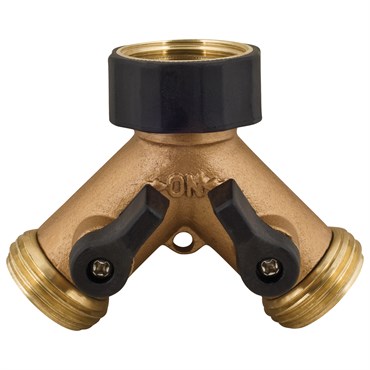 Melnor 2 Way Metal Hose Connector W/ Shut Off Valves