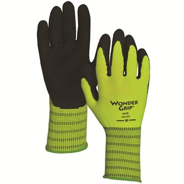 Wonder Grip Rubber Palm Glove Large Hi Vis Green