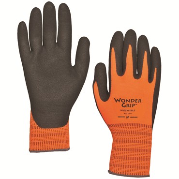 Wonder Grip Glove Nitrile Palm Large Hi Vis Orange