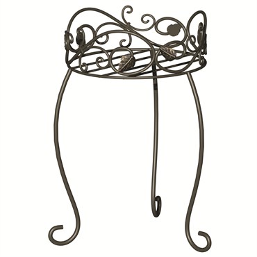 Panacea 16.5" Plant Stand Scroll & Ivy Black Brushed Bronz