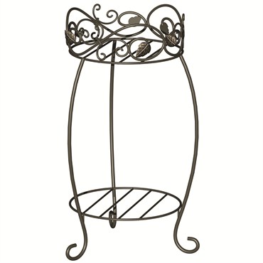 Panacea 21.5" Plant Stand Scroll & Ivy Black Brushed Bronz