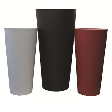 Tusco 26" Cosmo Tall Round Planter Black