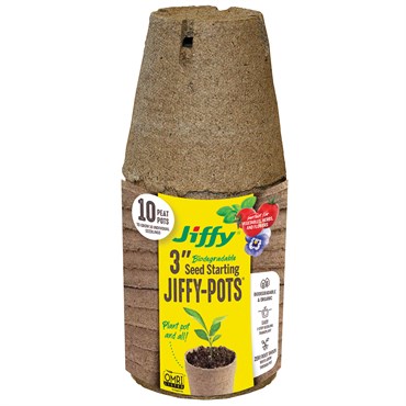 Jiffy 10pk 3" Round Peat Pots Retail Pack