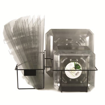 Plastec 48pc Square Saucer With Display Rack