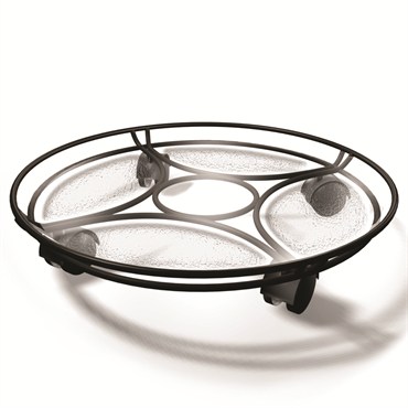 Plastec 14" Delray Saucer Caddy Black