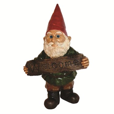 MCarr Welcome Gnome Resin Statue