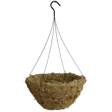 Grower Select 18.00 Hanging Basket Sphagnum Moss w/ Liner and Hanger Round Bottom 12/CS - 5.65gal/22L Liquid Volume Capacity