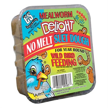 C&S 11.75oz Mealworm Delight No Melt Suet 12/CS