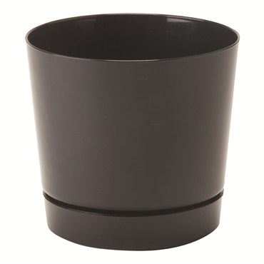 Majestic 10" Cylind Pot Black Full Depth Glossy