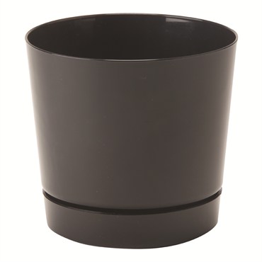 Majestic 8" Cylinder Pot Black Full Depth Glossy