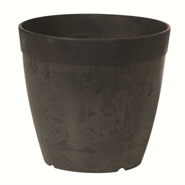 StoneArt 8" Round Dolce Planter Black