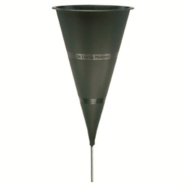 Memorial Vase 5" Green In Loving Memory Cone