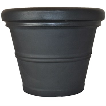 Tusco 13.5" Rolled Rim Planter Black
