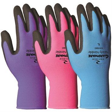 BGC Glove Gardware 15G Nicely Nimble Sgl Nitrile S