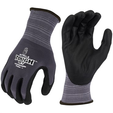 BGC Nitrile Tough GT Touchscreen Foam Nitrile Glove Large Grey Black