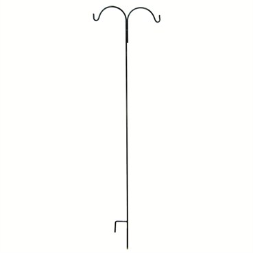 AGW 90"x24" Tall Double Shepherd Hook Black
