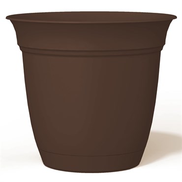 HC 8" Eclipse Pot With Attached Saucer Chocolate