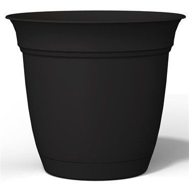 HC 8" Eclipse Pot With Attached Saucer Black