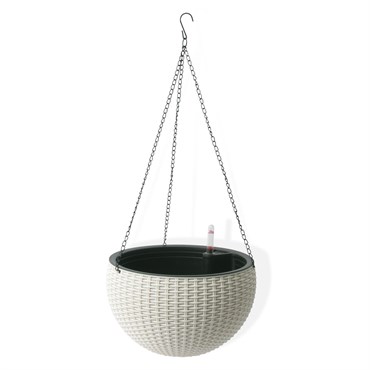 Algreen Modena Rattan Hanging Basket White