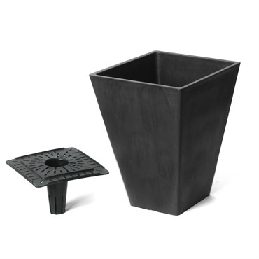 Algreen Valencia 10" Planter with Insert Black Marble
