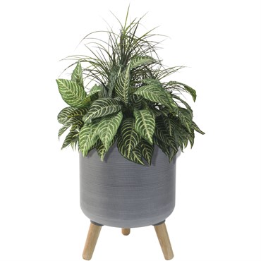 Algreen Modena 10.8" Stand Planter Brushed Gray