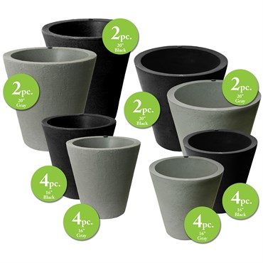 Algreen 24pc Crete Olympus Planter Display Warm Gray Black