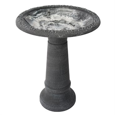 Algreen Acerra 20" Stone Composite Birdbath Gray