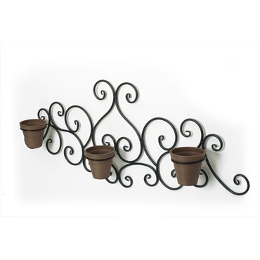 Algreen Victorian Scroll Wall Art w/ 3 Planters Brown