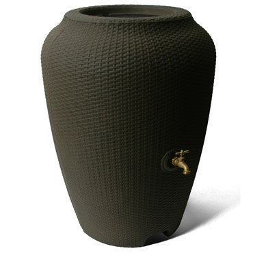 Algreen 50gal Wicker Rain Barrel Brown Mocha
