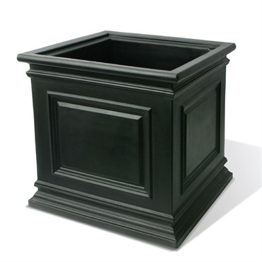 Algreen 16" Covington Cube Self Water Planter Black