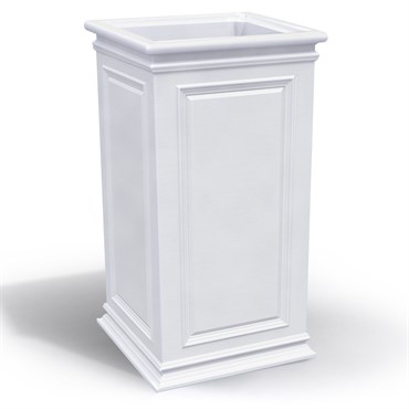 Algreen 27" Covington Pillar Self Water Planter White