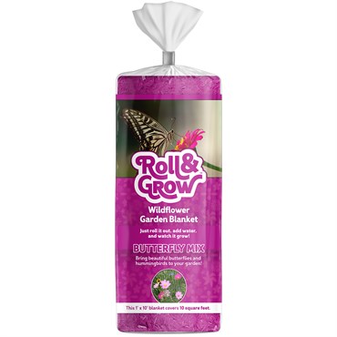 Amturf 10sf Roll & Grow Butterfly Wildflower Blanket Pink