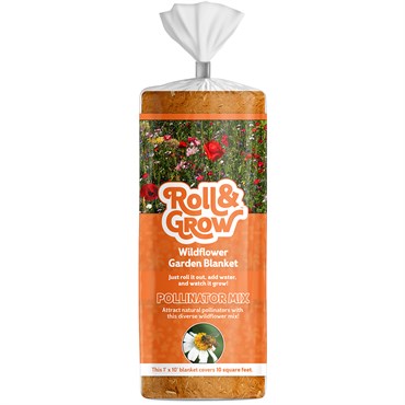 Amturf 10sf Roll & Grow Pollinator Wildflower Blanket Orange