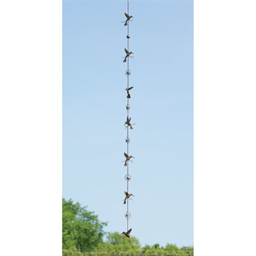 Ancient Graf Hummingbird and Bells Rain Chain