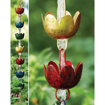 Ancient Graf Multicolor Lily Cup Rain Chain