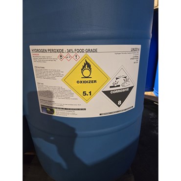 AP Hydrogen Peroxide 34% Food Grade 55Gl No Return Drum HAZ — Single Unit