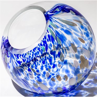 APM 10" Art Glass Terrarium Orb Atlantic Blue