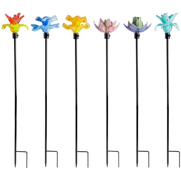 APM Art Glass Flower Stake Assorted