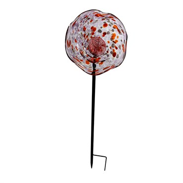APM Art Glass Poppy Flower Stake Purple