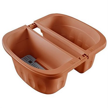 Apollo 16" Double Sided Adjustable Railing Planter Terra Cotta
