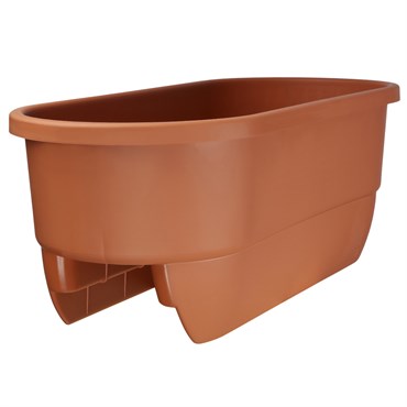 Apollo 24" Dual Deck Rail Planter Terra Cotta