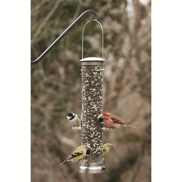 Aspects Medium Brushed Nickel Seed Tube Feeder Quick Clean
