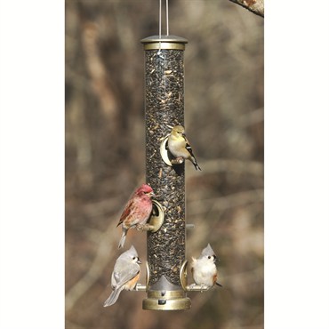 Aspects Large Antique Brass Seed Tube Feeder Quick Clean