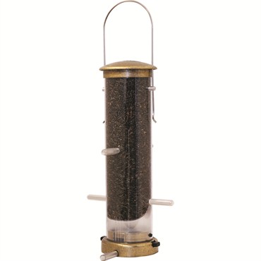 Aspects Small Antique Brass Thistle Tube Feeder Quick Clean