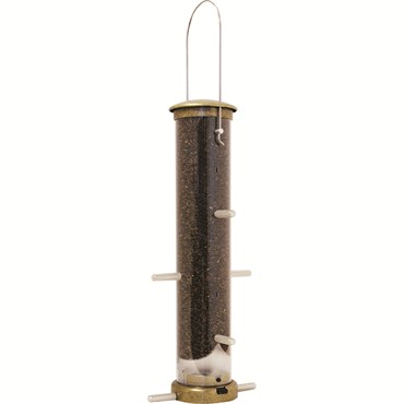 Aspects Medium Antique Brass Thistle Tube Feeder Quick Clean