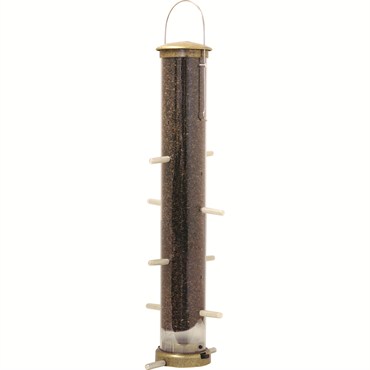 Aspects Large Antique Brass Thistle Tube Feeder Quick Clean